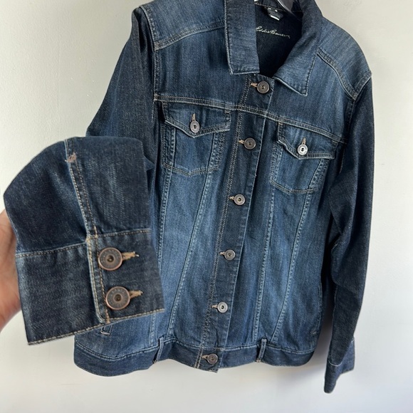 Eddie Bauer Womens Denim Jean Jacket Plus Sz 1X Casual Button Up Casual Pocket - Picture 4 of 15